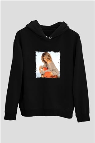 Tine Turner Baskılı Unisex Siyah Hoodie