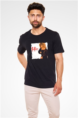 Tine Turner Baskılı Unisex Siyah Tişört