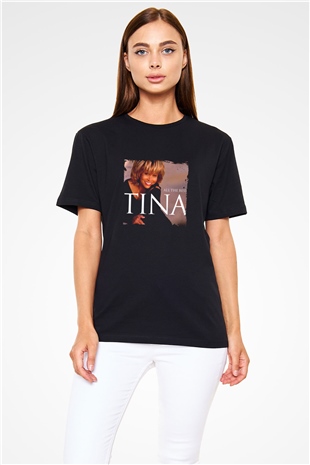 Tine Turner Baskılı Unisex Siyah Tişört