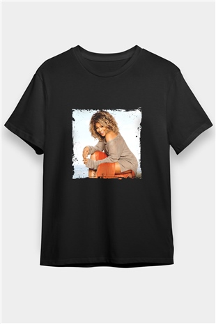 Tine Turner Baskılı Unisex Siyah Tişört