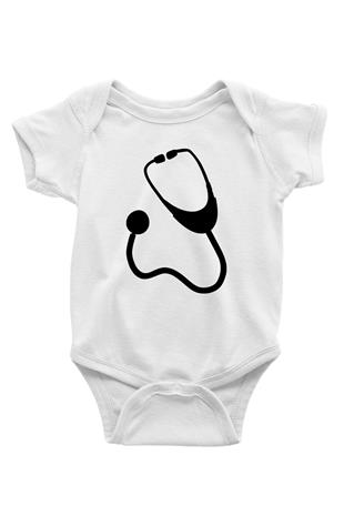Tıp Bayramı Baskılı Beyaz Unisex Bebek Body - Zıbın
