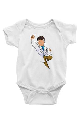 Tıp Bayramı Baskılı Beyaz Unisex Bebek Body - Zıbın