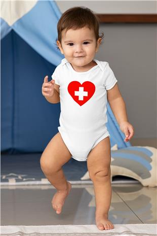 Tıp Bayramı Baskılı Beyaz Unisex Bebek Body - Zıbın