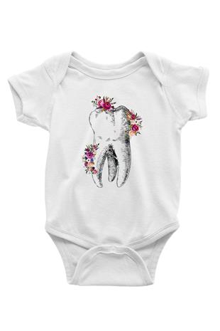 Tıp Bayramı Baskılı Beyaz Unisex Bebek Body - Zıbın