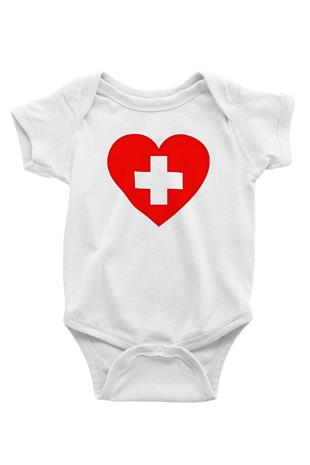 Tıp Bayramı Baskılı Beyaz Unisex Bebek Body - Zıbın