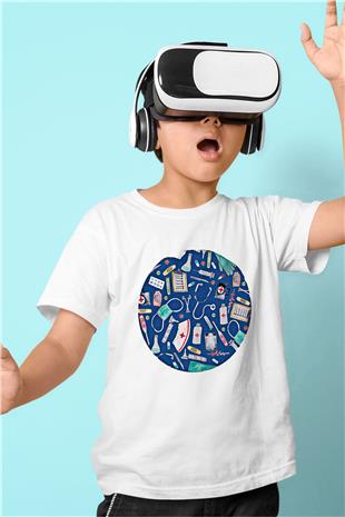 Tıp Bayramı Baskılı Beyaz Unisex Beyaz Çocuk Tişört - Tshirt