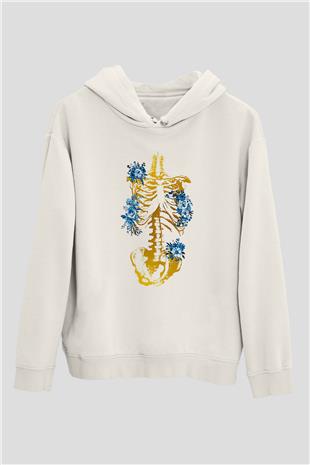 Tıp Bayramı Baskılı Beyaz Unisex Kapüşonlu Sweatshirt