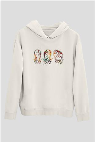 Tıp Bayramı Baskılı Beyaz Unisex Kapüşonlu Sweatshirt