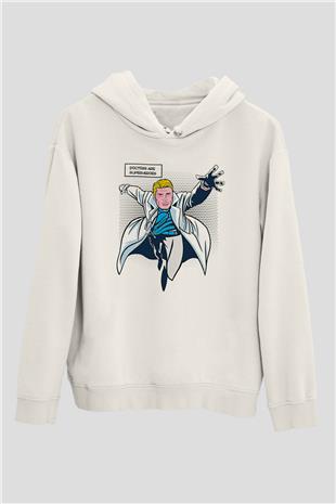 Tıp Bayramı Baskılı Beyaz Unisex Kapüşonlu Sweatshirt
