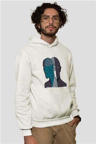 Tıp Bayramı Baskılı Beyaz Unisex Kapüşonlu Sweatshirt