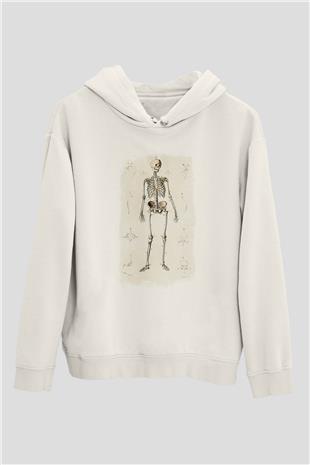 Tıp Bayramı Baskılı Beyaz Unisex Kapüşonlu Sweatshirt