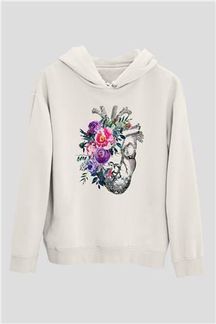 Tıp Bayramı Baskılı Beyaz Unisex Kapüşonlu Sweatshirt