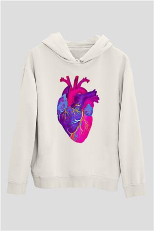 Tıp Bayramı Baskılı Beyaz Unisex Kapüşonlu Sweatshirt
