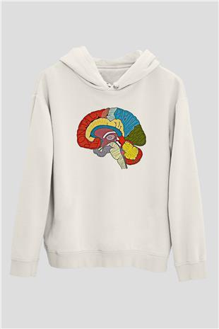 Tıp Bayramı Baskılı Beyaz Unisex Kapüşonlu Sweatshirt