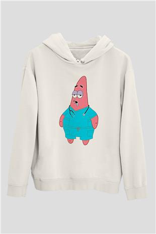 Tıp Bayramı Baskılı Beyaz Unisex Kapüşonlu Sweatshirt