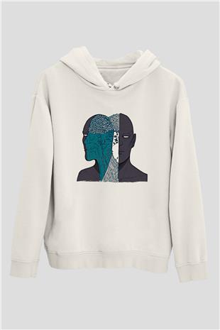 Tıp Bayramı Baskılı Beyaz Unisex Kapüşonlu Sweatshirt
