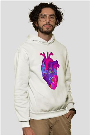 Tıp Bayramı Baskılı Beyaz Unisex Kapüşonlu Sweatshirt