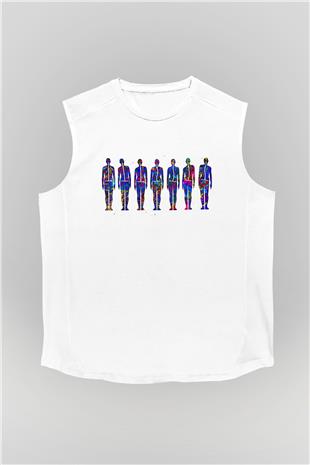 Tıp Bayramı Baskılı Beyaz Unisex Kolsuz Tişört - Tshirt