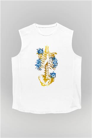 Tıp Bayramı Baskılı Beyaz Unisex Kolsuz Tişört - Tshirt