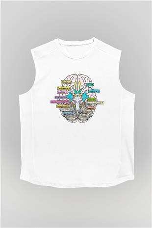 Tıp Bayramı Baskılı Beyaz Unisex Kolsuz Tişört - Tshirt