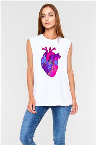 Tıp Bayramı Baskılı Beyaz Unisex Kolsuz Tişört - Tshirt