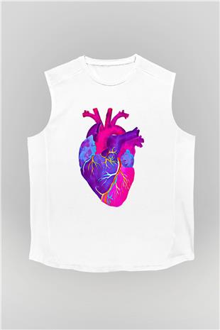 Tıp Bayramı Baskılı Beyaz Unisex Kolsuz Tişört - Tshirt