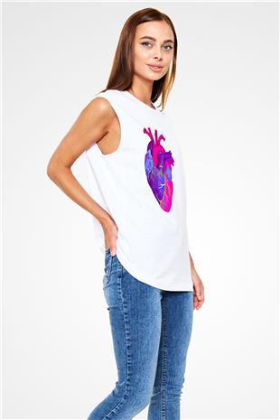 Tıp Bayramı Baskılı Beyaz Unisex Kolsuz Tişört - Tshirt