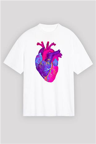 Tıp Bayramı Baskılı Beyaz Unisex Oversize Tişört - Tshirt