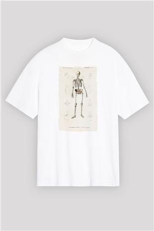 Tıp Bayramı Baskılı Beyaz Unisex Oversize Tişört - Tshirt