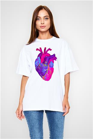 Tıp Bayramı Baskılı Beyaz Unisex Oversize Tişört - Tshirt