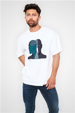 Tıp Bayramı Baskılı Beyaz Unisex Oversize Tişört - Tshirt