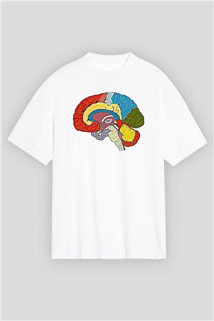 Tıp Bayramı Baskılı Beyaz Unisex Oversize Tişört - Tshirt