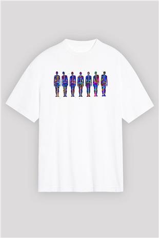 Tıp Bayramı Baskılı Beyaz Unisex Oversize Tişört - Tshirt