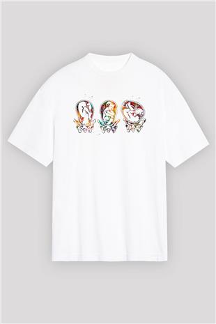 Tıp Bayramı Baskılı Beyaz Unisex Oversize Tişört - Tshirt