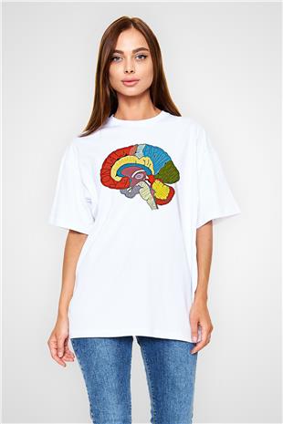 Tıp Bayramı Baskılı Beyaz Unisex Oversize Tişört - Tshirt