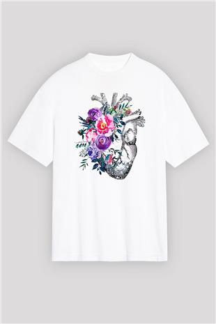 Tıp Bayramı Baskılı Beyaz Unisex Oversize Tişört - Tshirt