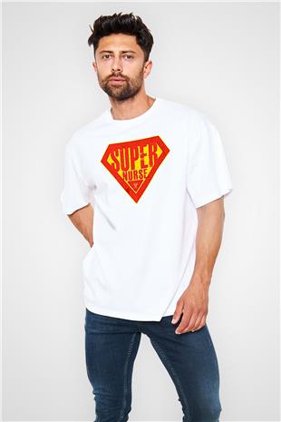 Tıp Bayramı Baskılı Beyaz Unisex Oversize Tişört - Tshirt