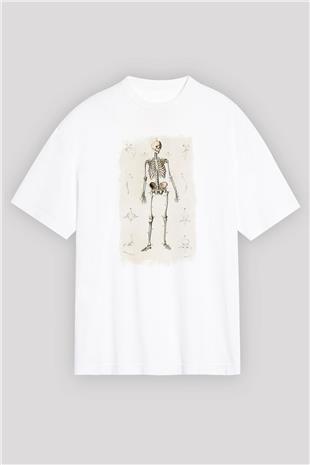 Tıp Bayramı Baskılı Beyaz Unisex Oversize Tişört - Tshirt