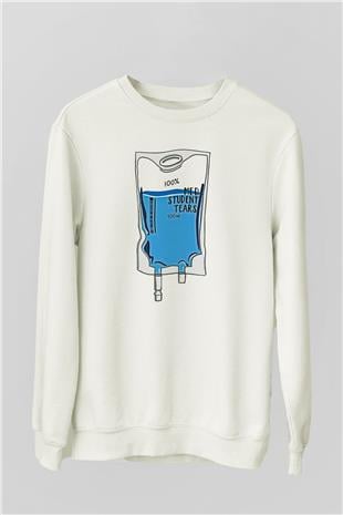 Tıp Bayramı Baskılı Beyaz Unisex Sweatshirt