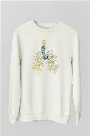 Tıp Bayramı Baskılı Beyaz Unisex Sweatshirt
