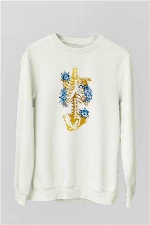 Tıp Bayramı Baskılı Beyaz Unisex Sweatshirt