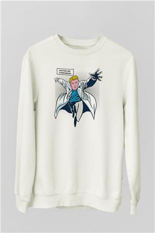 Tıp Bayramı Baskılı Beyaz Unisex Sweatshirt