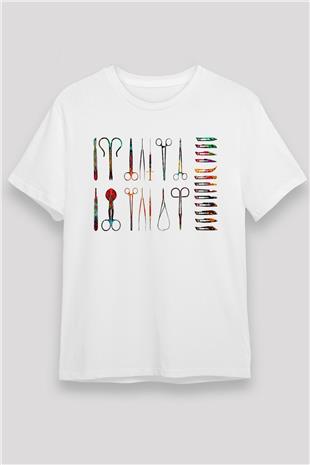 Tıp Bayramı Baskılı Unisex Beyaz Tişört - Tshirt