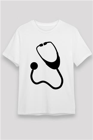 Tıp Bayramı Baskılı Unisex Beyaz Tişört - Tshirt