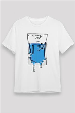 Tıp Bayramı Baskılı Unisex Beyaz Tişört - Tshirt