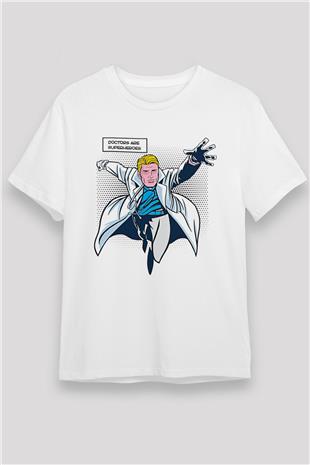 Tıp Bayramı Baskılı Unisex Beyaz Tişört - Tshirt