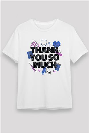 Tıp Bayramı Baskılı Unisex Beyaz Tişört - Tshirt