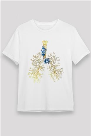 Tıp Bayramı Baskılı Unisex Beyaz Tişört - Tshirt