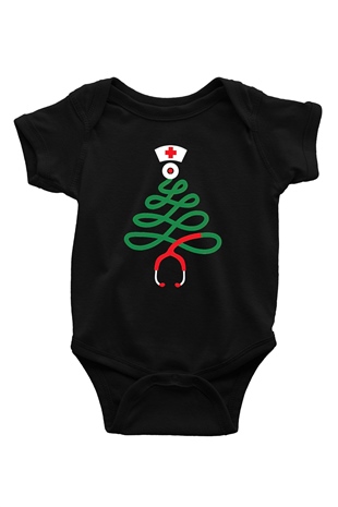 Tıp Bayramı Baskılı Unisex Siyah Bebek Body - Zıbın