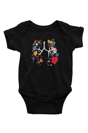 Tıp Bayramı Baskılı Unisex Siyah Bebek Body - Zıbın